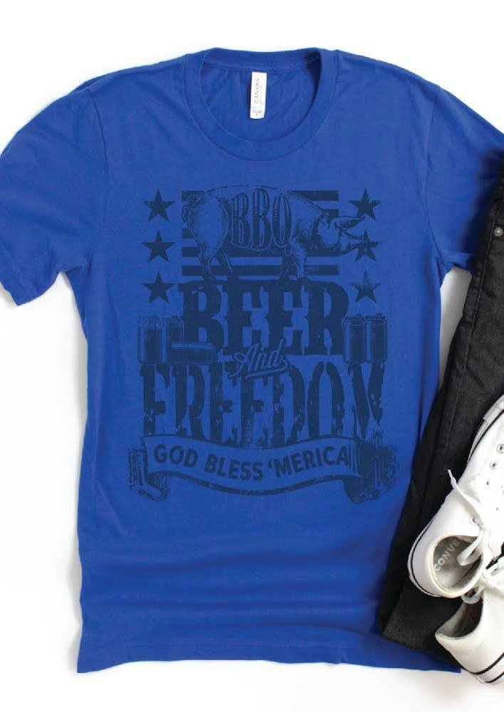 BBQ, Beer and Freedom Tee