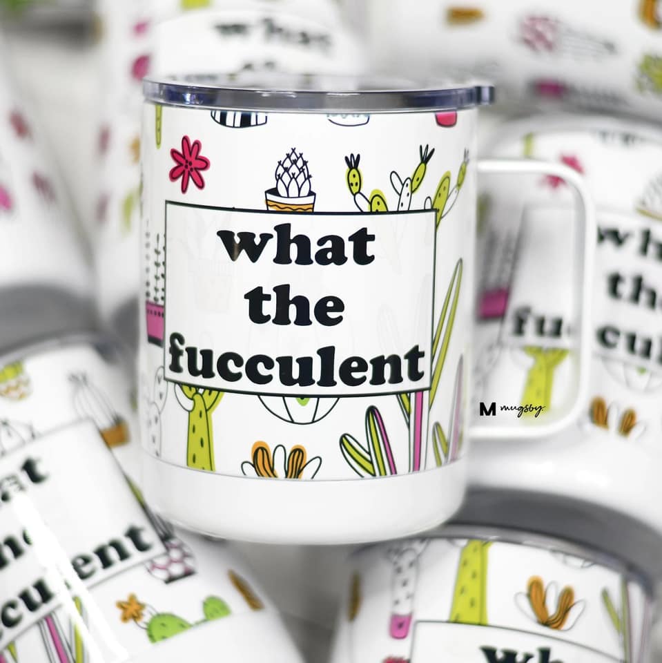 What the Fucculent Travel Mug with Handle