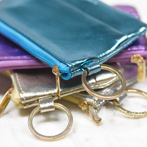 Gold Metallic Key Ring Wallet
