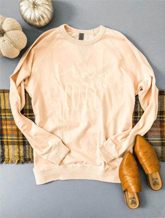 Stay cozy french terry raglan-Light Pink