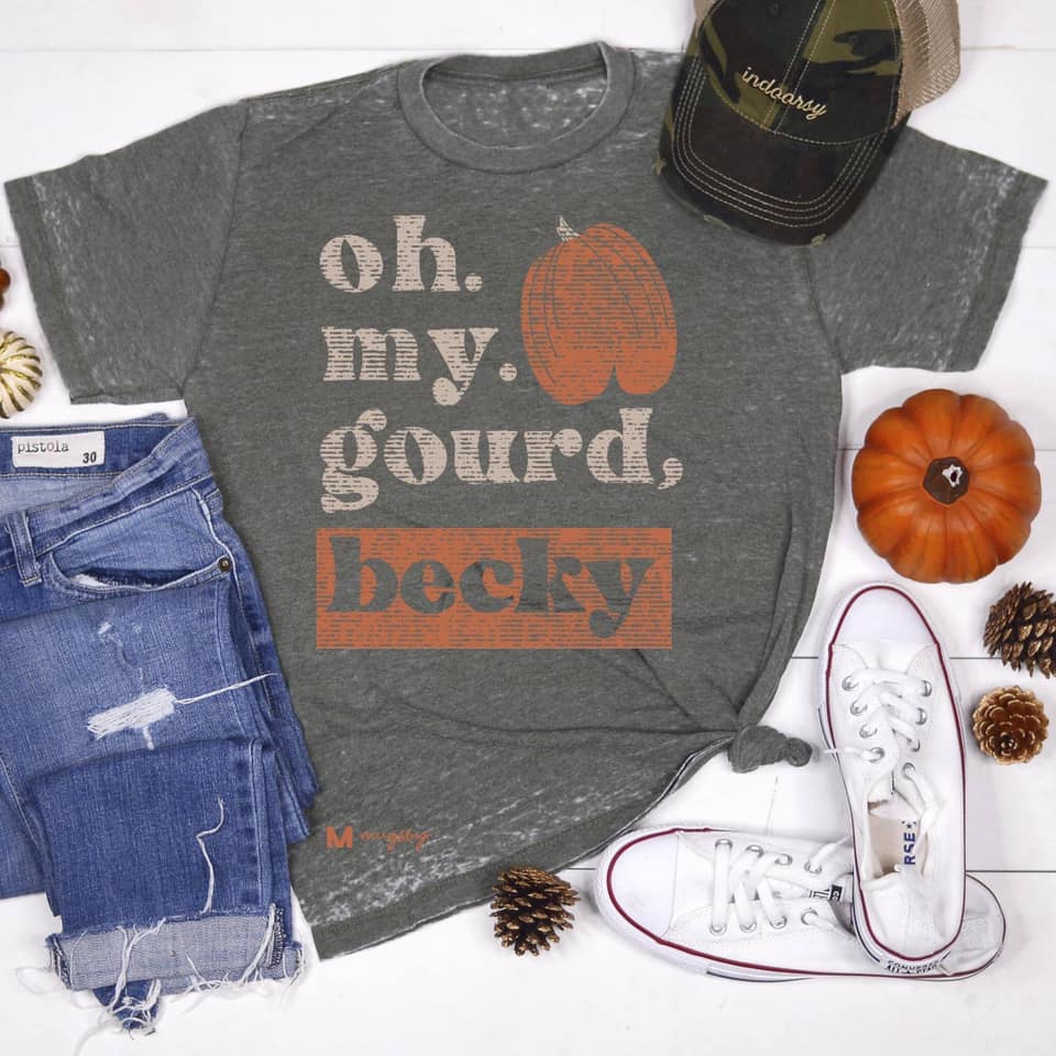 oh. my. gourd, becky Tee - Olive Acid Wash Crew